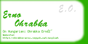 erno ohrabka business card